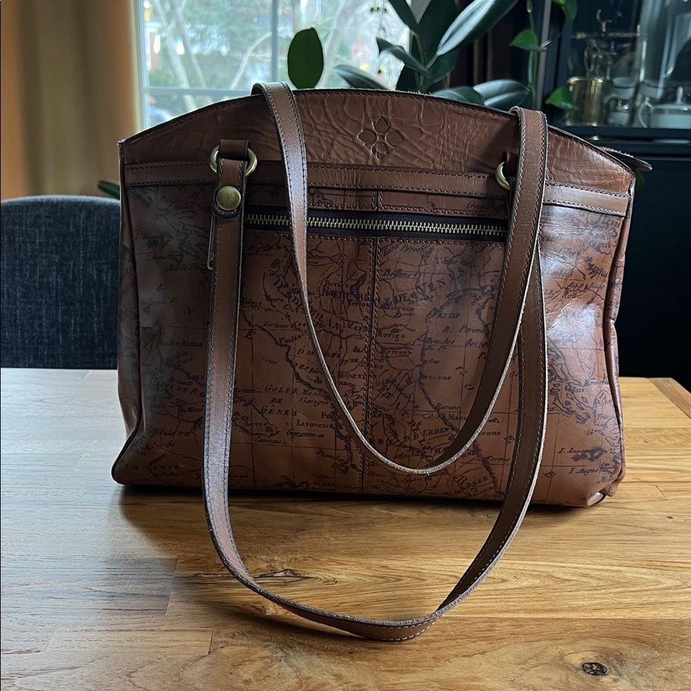 Patricia Nash Vintage Map Brown Tote